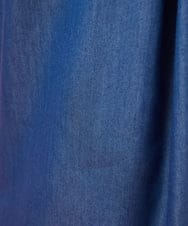 GJHGE42200 Jocomomola(ホコモモラ) Flor デニム 刺繍入りフレアスカート ブルー