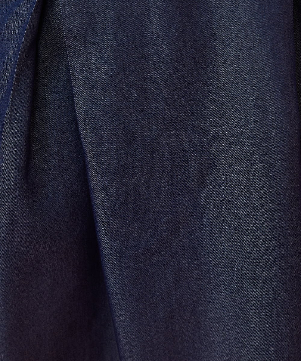 GJHGE42200 Jocomomola(ホコモモラ) Flor デニム 刺繍入りフレアスカート ネイビー