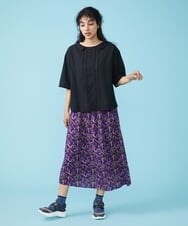 GJHGT03200 Jocomomola(ホコモモラ) Islas cies フワラープリントスカート パープル