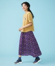 GJHGT03200 Jocomomola(ホコモモラ) Islas cies フワラープリントスカート パープル