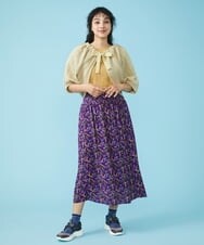 GJHGT03200 Jocomomola(ホコモモラ) Islas cies フワラープリントスカート パープル