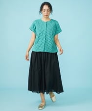GJHGW40180 Jocomomola(ホコモモラ) Delicado シアースカート ブルーグリーン