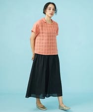 GJHGW40180 Jocomomola(ホコモモラ) Delicado シアースカート ブルーグリーン