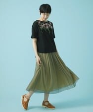 GJHHS34170 Jocomomola(ホコモモラ) wavy チュールシアースカート ライトブルー