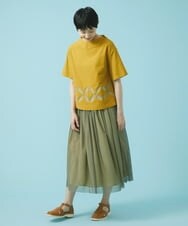 GJHHS34170 Jocomomola(ホコモモラ) wavy チュールシアースカート ライトブルー