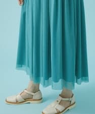 GJHHS34170 Jocomomola(ホコモモラ) wavy チュールシアースカート ライトブルー