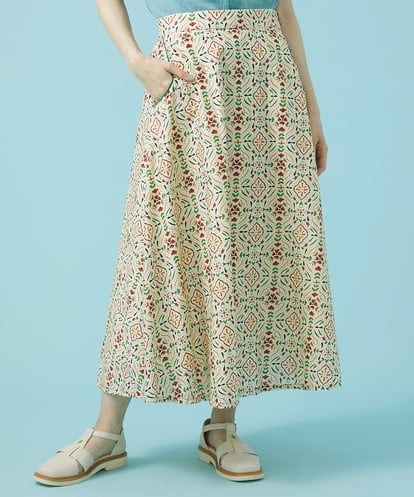GJHHS70180  ポプリンフラワープリントスカート