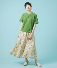 GJHHS70180 Jocomomola(ホコモモラ) ポプリンフラワープリントスカート アイボリー