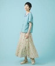 GJHHS70180 Jocomomola(ホコモモラ) ポプリンフラワープリントスカート アイボリー
