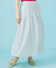 GJHHV31180 Jocomomola(ホコモモラ) 【撥水加工】ギャザー切り替えナイロンスカート ライトグレー