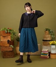 GJHJB51220 Jocomomola(ホコモモラ) Floracion フラワージャカードスカート ブラック