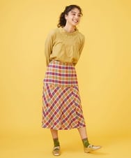 GJHJM36160 Jocomomola(ホコモモラ) Dolce チェックスカート レッド