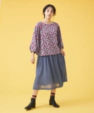 GJHJQ42160 Jocomomola(ホコモモラ) シアークレープ ギャザースカート ピンク