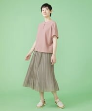 GJHJS33180 Jocomomola(ホコモモラ) Grano プリントプリーツスカート グリーン