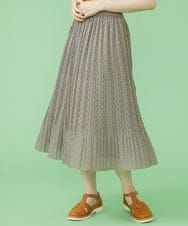 GJHJS33180 Jocomomola(ホコモモラ) Grano プリントプリーツスカート ベージュ