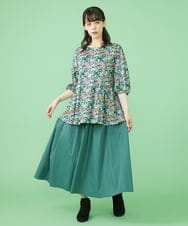 GJHJT37160 Jocomomola(ホコモモラ) タイプライター フレアスカート ピンク