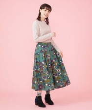GJHJT72200 Jocomomola(ホコモモラ) Candy Flower プリントスカート グリーン
