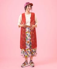 GJHJW02200 Jocomomola(ホコモモラ) Churreria プリントスカート アイボリー