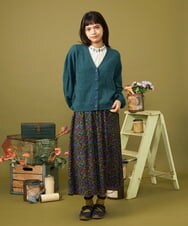 GJHLD30200 Jocomomola(ホコモモラ) Arte clandestino フラワープリントギャザースカート ブラック