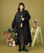 GJHLD30200 Jocomomola(ホコモモラ) Arte clandestino フラワープリントギャザースカート ブラック