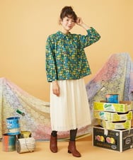 GJHLD35200 Jocomomola(ホコモモラ) Recortar formas 起毛総レースフレアスカート アイボリー