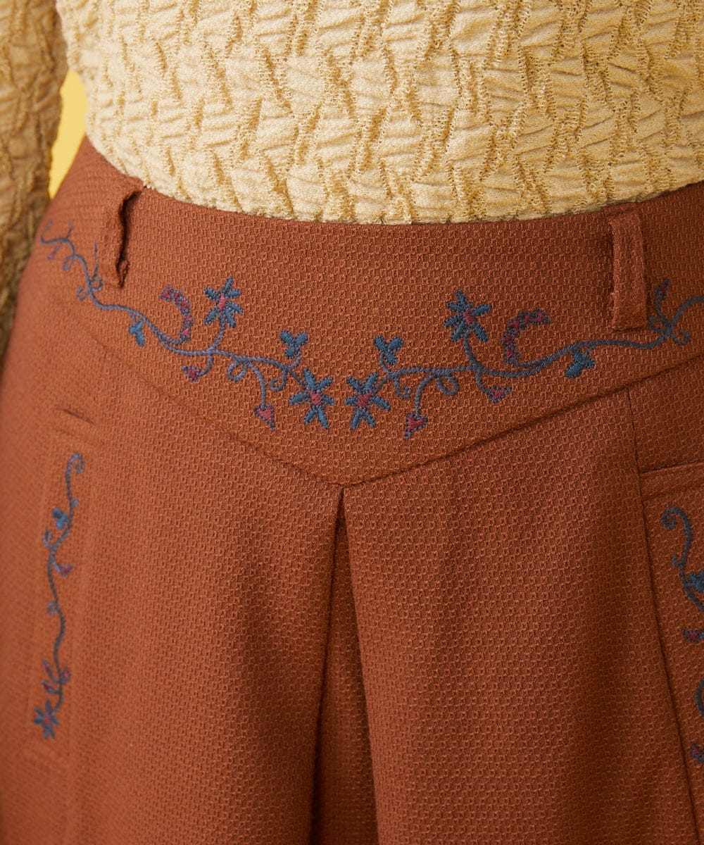 GJHLP31180 Jocomomola(ホコモモラ) relajacion ポイント刺繍スカート ベージュ
