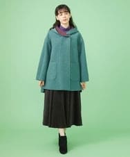 GJHLS34190 Jocomomola(ホコモモラ) シャーリングコーデュロイ フレアスカート グリーン