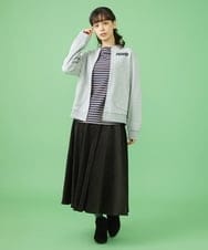 GJHLS34190 Jocomomola(ホコモモラ) シャーリングコーデュロイ フレアスカート グリーン