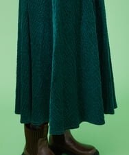 GJHLS34190 Jocomomola(ホコモモラ) シャーリングコーデュロイ フレアスカート グリーン