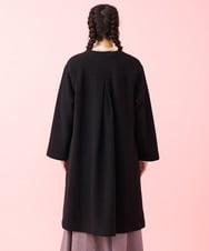 GJJAA30520 Jocomomola(ホコモモラ) メルトン ノーカラーロングコート ブラック