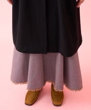 GJJAA30520 Jocomomola(ホコモモラ) メルトン ノーカラーロングコート ブラック