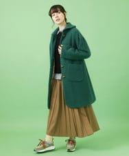 GJJAB04540 Jocomomola(ホコモモラ) Cuerda ラッセル編みロングコート ライトブラウン