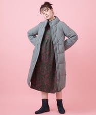 GJJAB39470 Jocomomola(ホコモモラ) ナイロンワッシャーロングダウンコート パープル