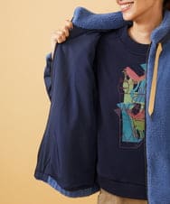 GJJAD71300 Jocomomola(ホコモモラ) Abrigo boa ボアブルゾン ブルー