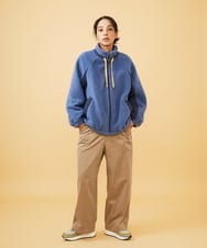 GJJAD71300 Jocomomola(ホコモモラ) Abrigo boa ボアブルゾン ブルー