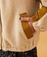 GJJAD71300 Jocomomola(ホコモモラ) Abrigo boa ボアブルゾン ブルー