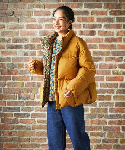 GJJAE38420 Jocomomola 【リバーシブル】Flor Alta ショートダウンジャケット