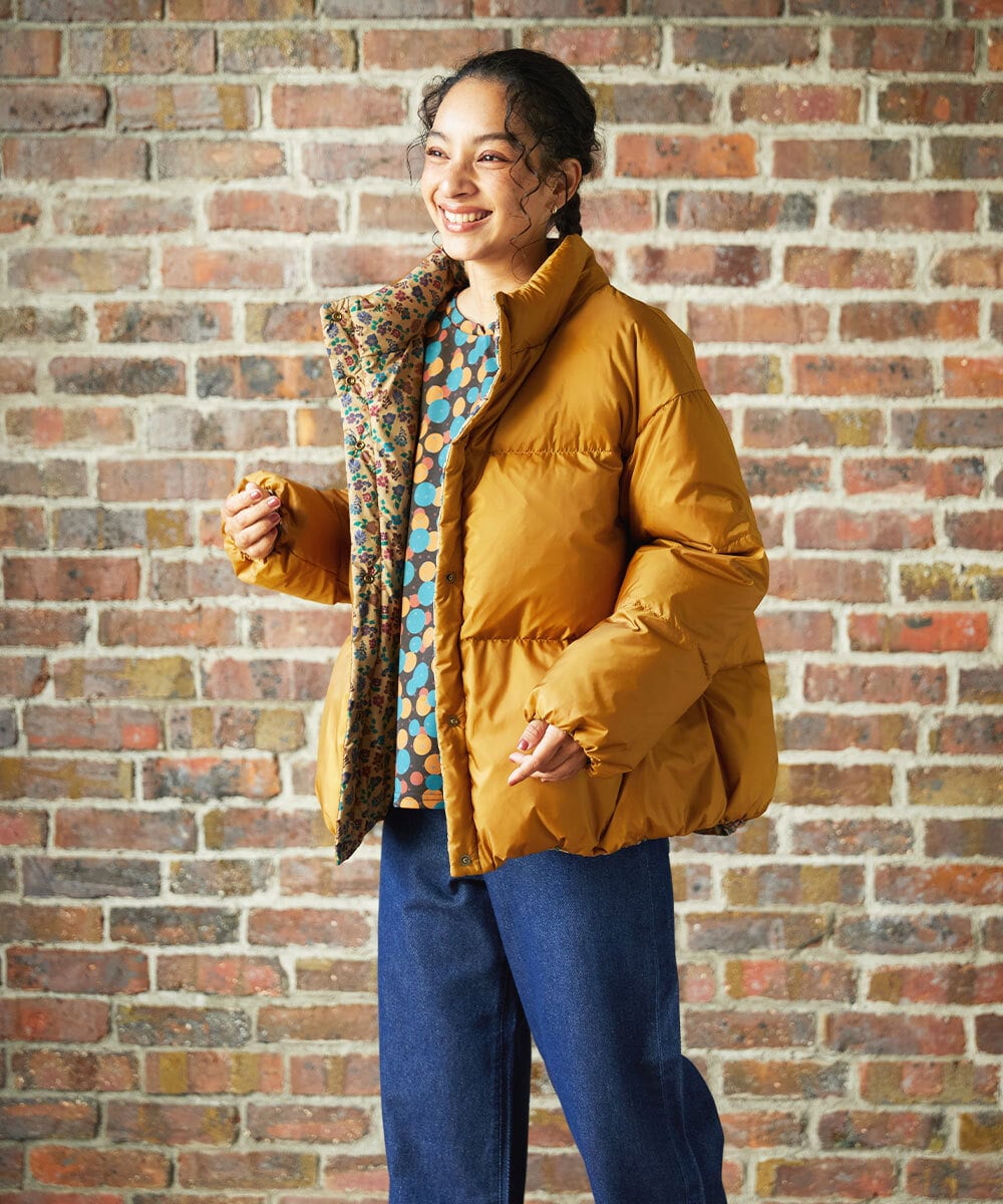 GJJAE38420 Jocomomola(ホコモモラ) 【リバーシブル】Flor Alta ショートダウンジャケット マスタード