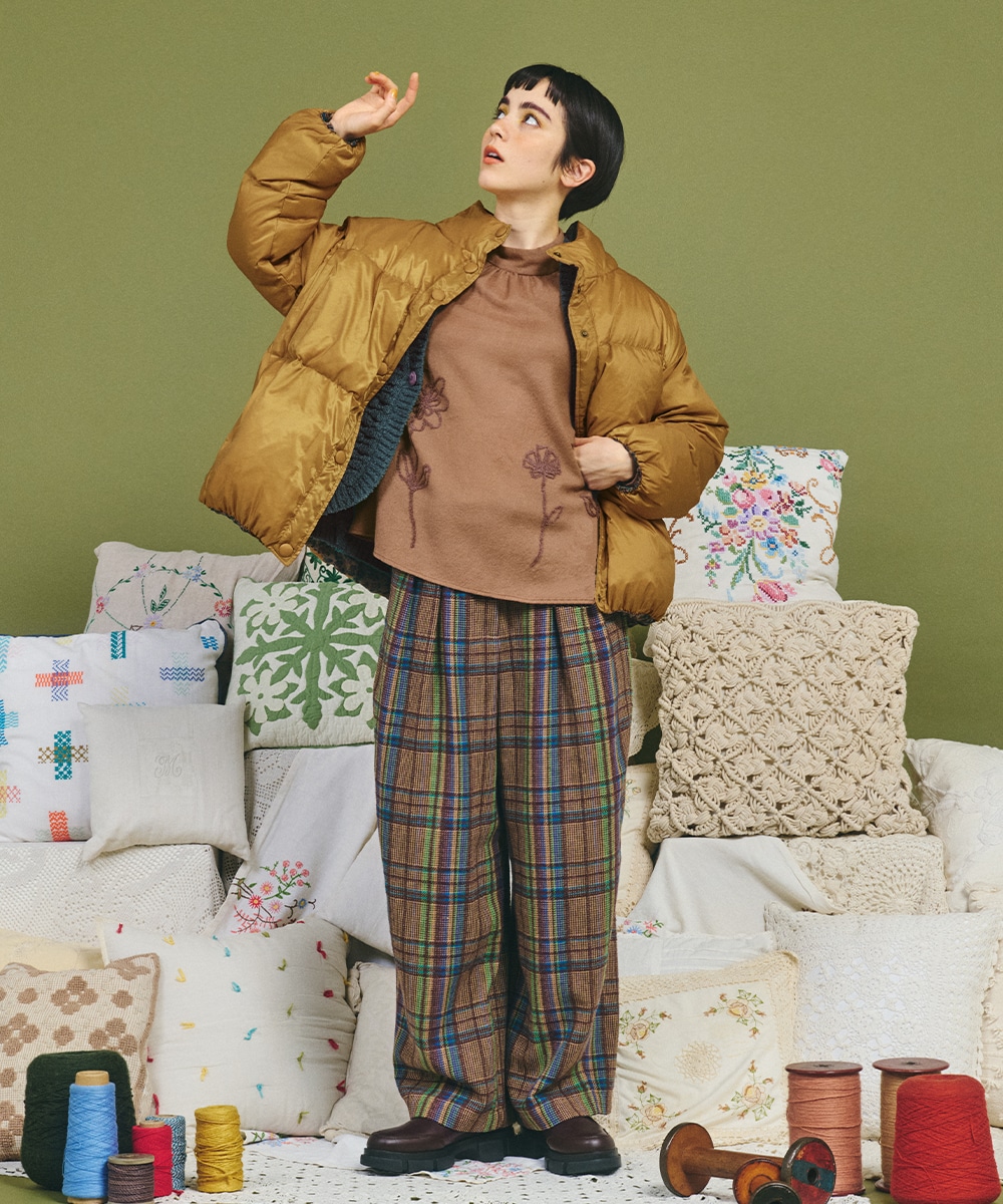 GJJAE38420 Jocomomola(ホコモモラ) 【リバーシブル】Flor Alta ショートダウンコート マスタード