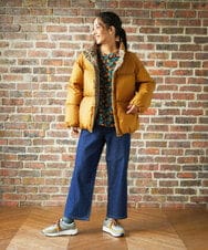 GJJAE38420 Jocomomola(ホコモモラ) 【リバーシブル】Flor Alta ショートダウンジャケット マスタード