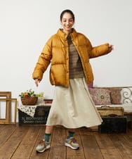 GJJAE38420 Jocomomola(ホコモモラ) 【リバーシブル】Flor Alta ショートダウンジャケット マスタード