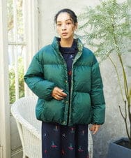 GJJAE38420 Jocomomola(ホコモモラ) 【リバーシブル】Flor Alta ショートダウンジャケット グリーン