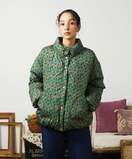 GJJAE38420 Jocomomola(ホコモモラ) 【リバーシブル】Flor Alta ショートダウンジャケット グリーン