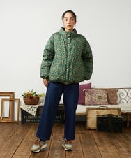 GJJAE38420 Jocomomola(ホコモモラ) 【リバーシブル】Flor Alta ショートダウンジャケット グリーン