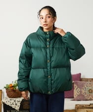 GJJAE38420 Jocomomola(ホコモモラ) 【リバーシブル】Flor Alta ショートダウンジャケット グリーン