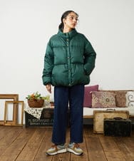 GJJAE38420 Jocomomola(ホコモモラ) 【リバーシブル】Flor Alta ショートダウンジャケット グリーン