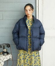 GJJAE38420 Jocomomola(ホコモモラ) 【リバーシブル】Flor Alta ショートダウンジャケット ネイビー