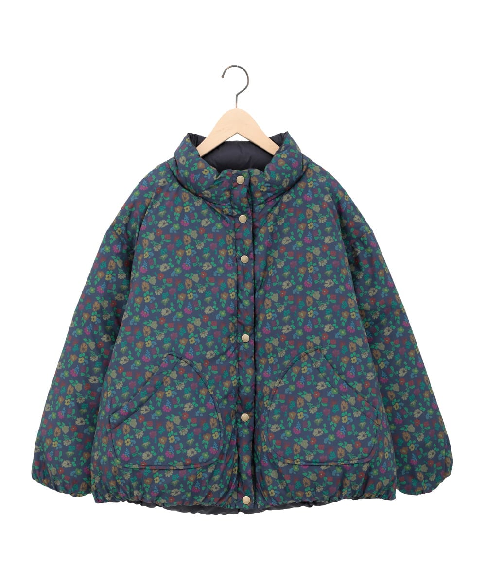 GJJAE38420 Jocomomola(ホコモモラ) 【リバーシブル】Flor Alta ショートダウンジャケット ネイビー