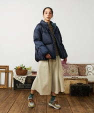 GJJAE38420 Jocomomola(ホコモモラ) 【リバーシブル】Flor Alta ショートダウンジャケット ネイビー