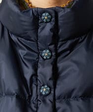 GJJAE38420 Jocomomola(ホコモモラ) 【リバーシブル】Flor Alta ショートダウンジャケット ネイビー